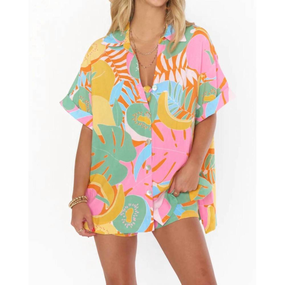 NEW SHOW ME YOUR MUMU parker button down shirt in tropical fruit